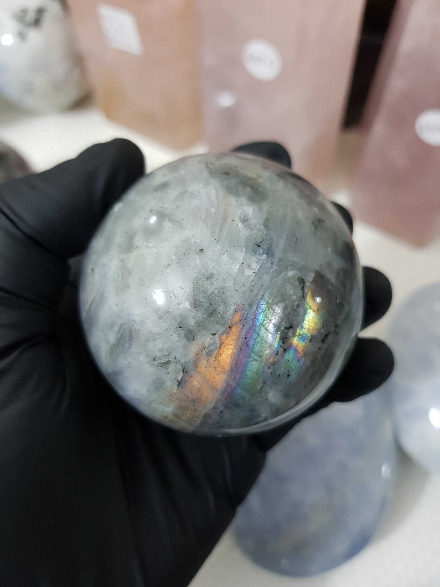 Purple Labradorite Crystal Sphere - PLSP4