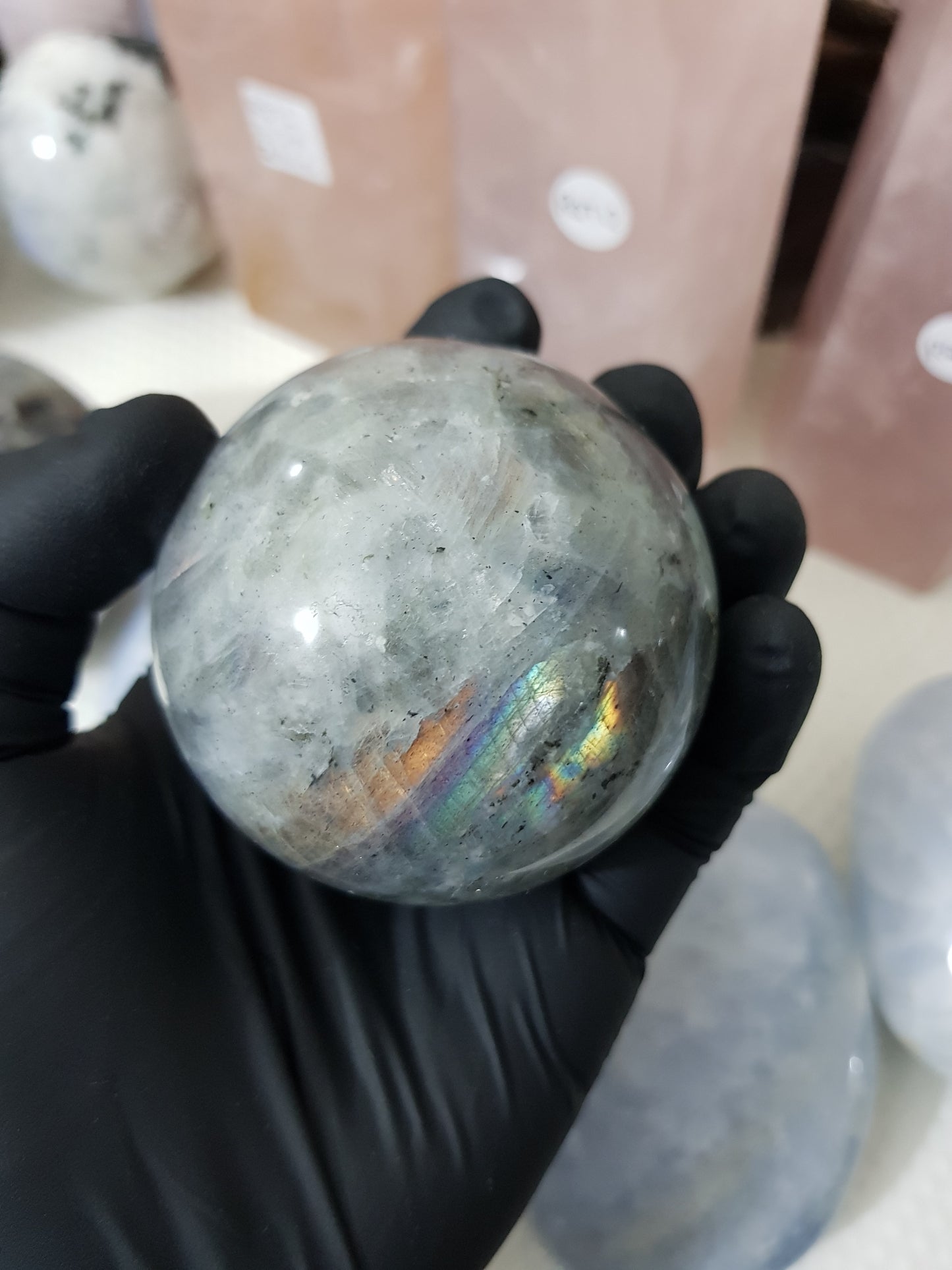 Purple Labradorite Crystal Sphere - PLSP4