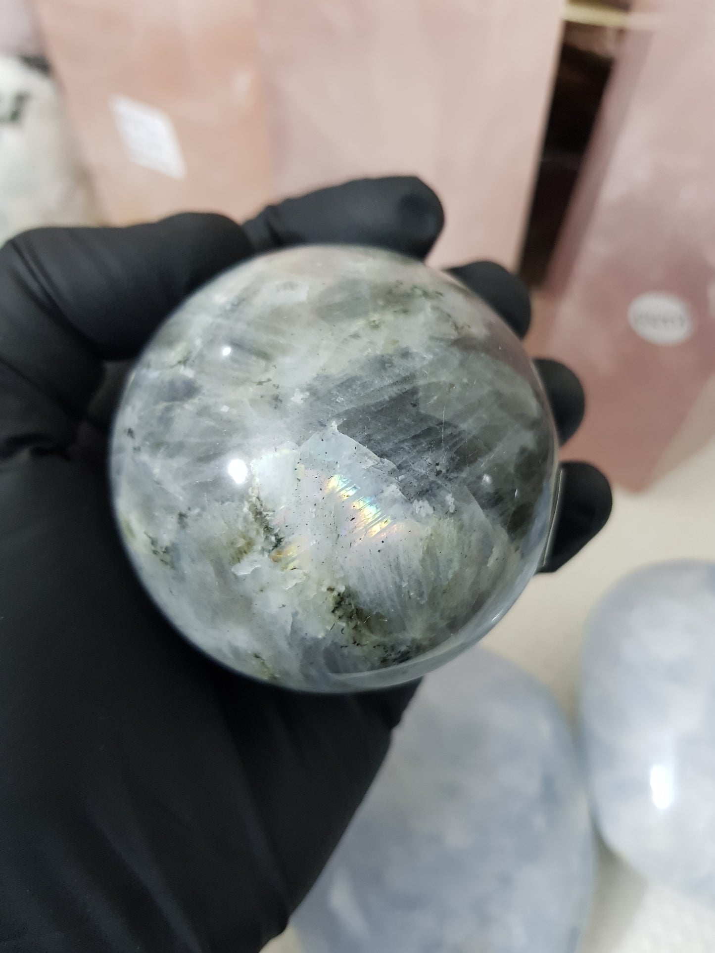 Purple Labradorite Crystal Sphere - PLSP4