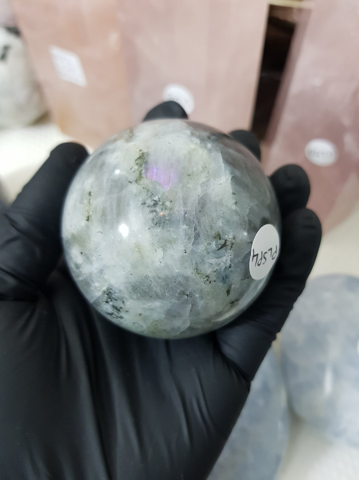 Purple Labradorite Crystal Sphere - PLSP4