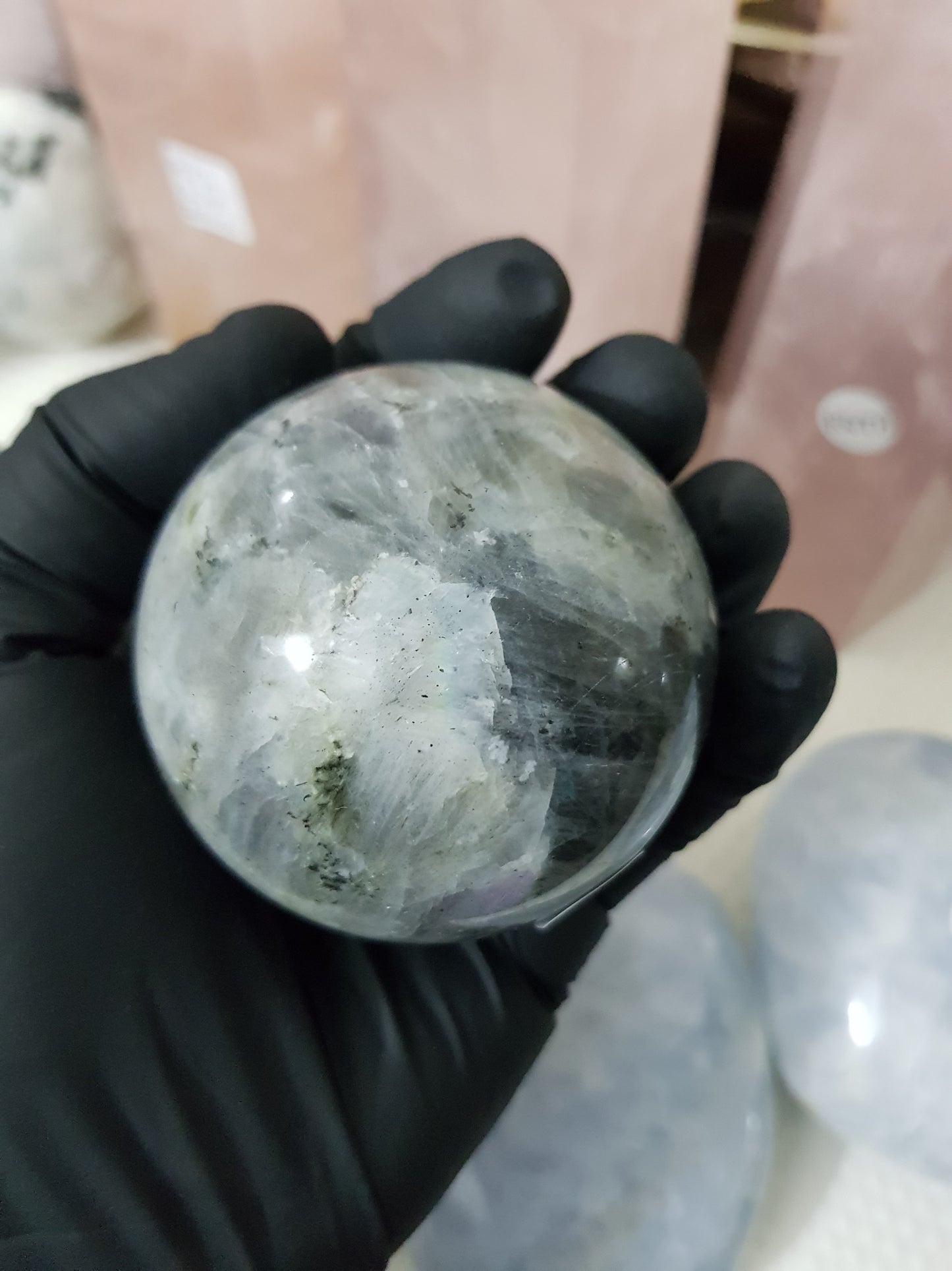 Purple Labradorite Crystal Sphere - PLSP4