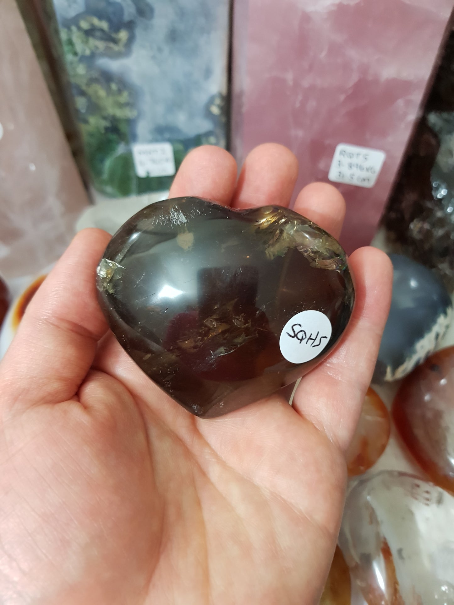 Smoky Quartz Crystal Heart - SQH5