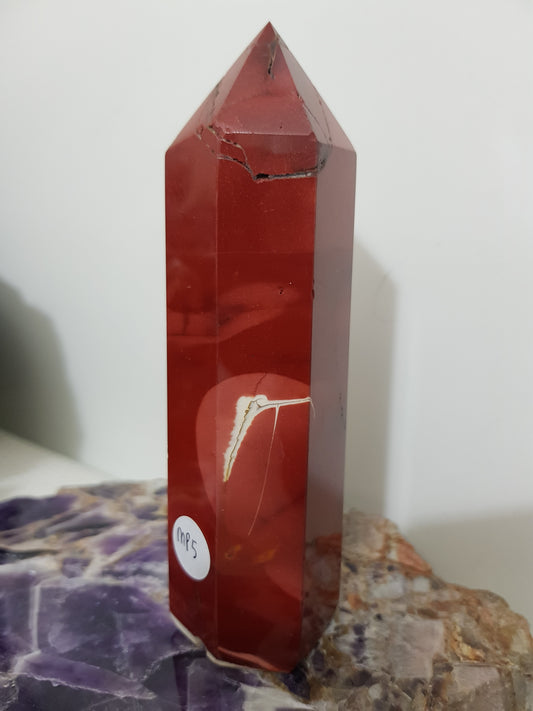 Mookaite crystal point tower polished Australian jasper standing point with natural earthy colours