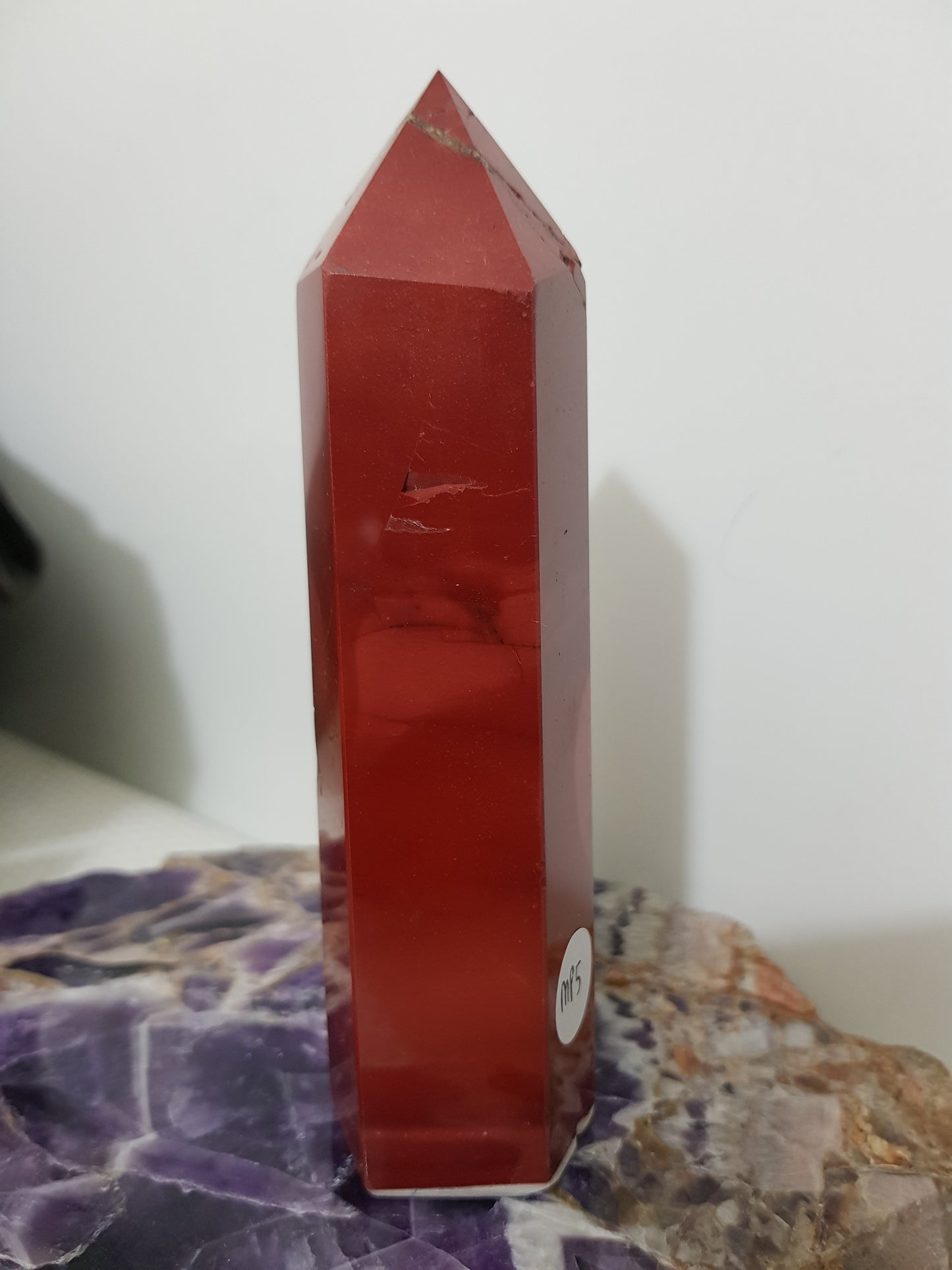 Mookaite crystal point tower polished Australian jasper standing point with natural earthy colours