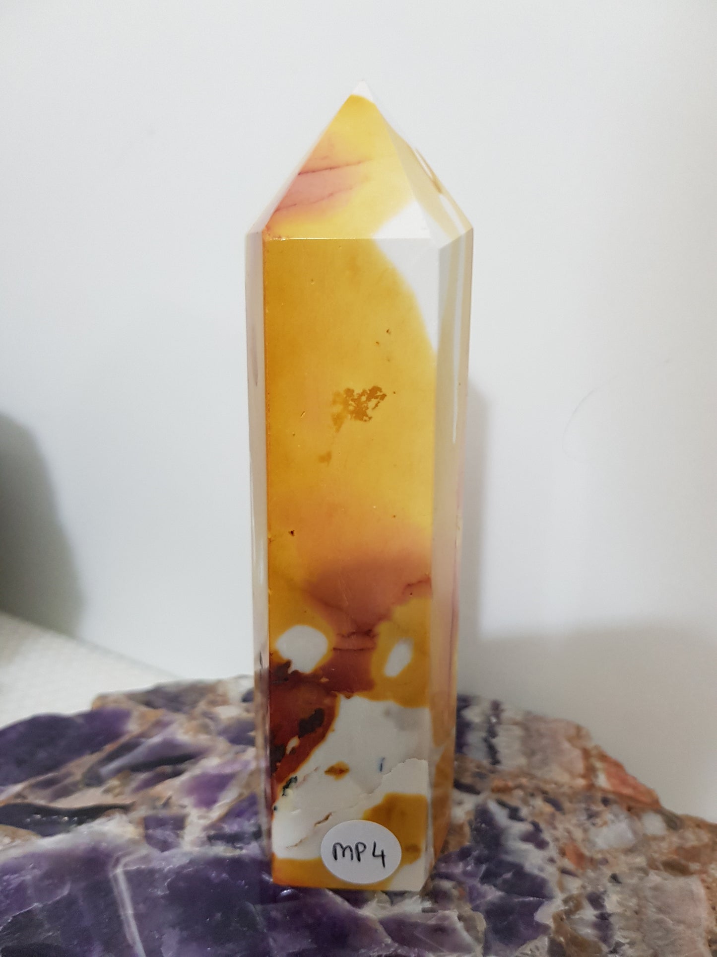 Mookaite crystal point tower polished Australian jasper standing point with natural earthy colours