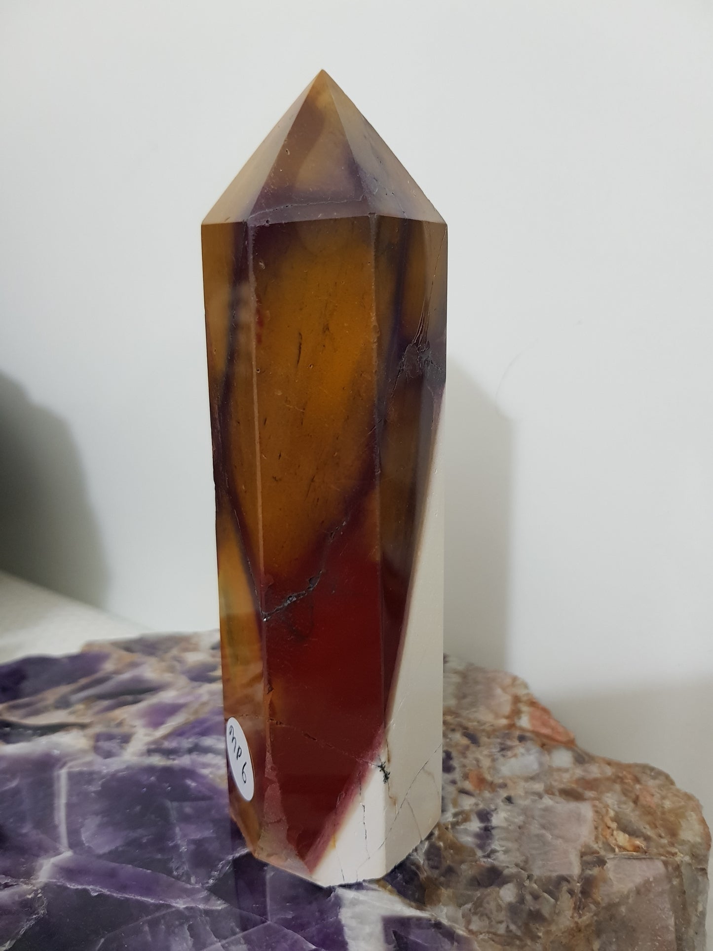 Mookaite crystal point tower polished Australian jasper standing point with natural earthy colours