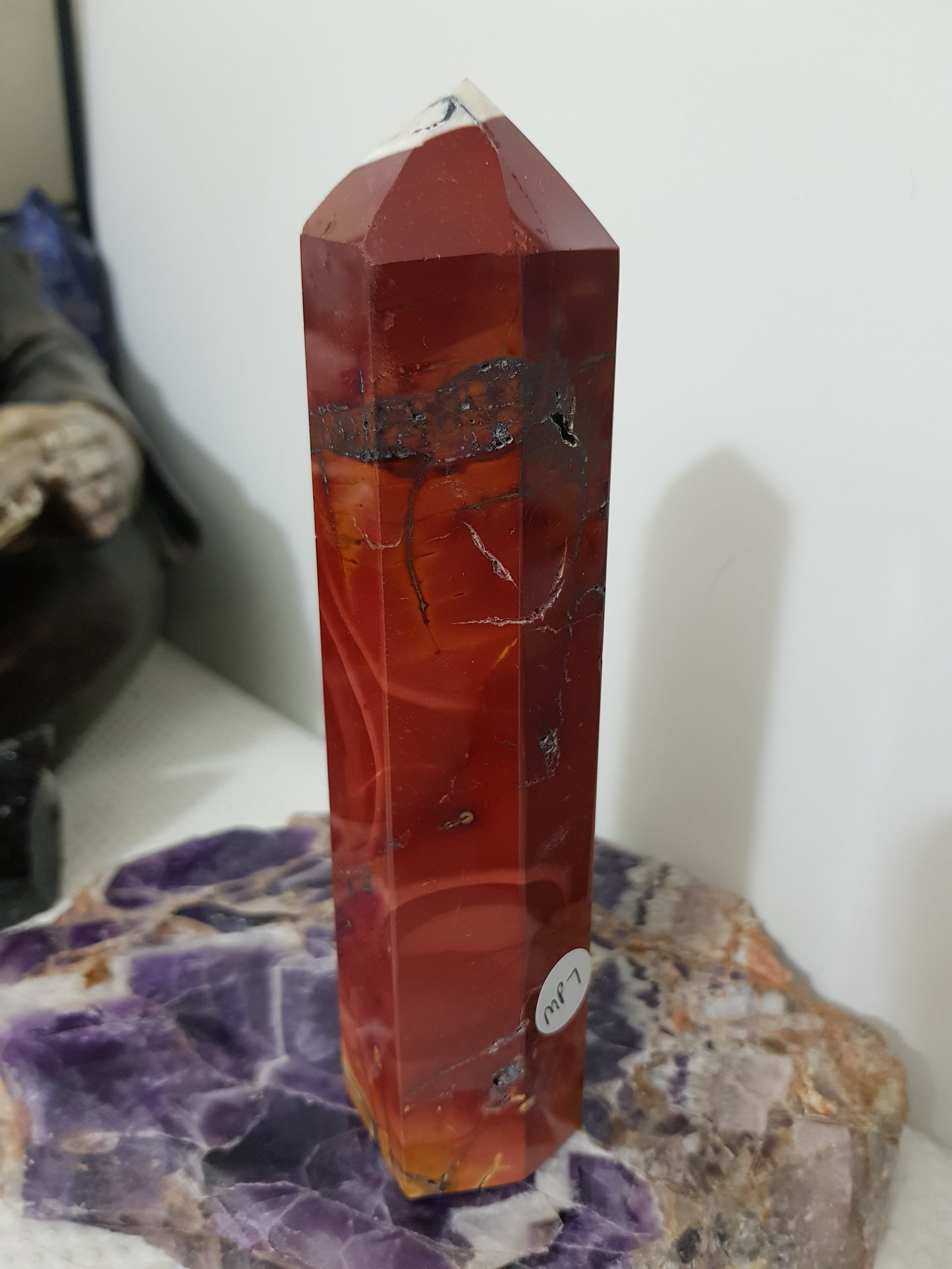 Mookaite crystal point tower polished Australian jasper standing point with natural earthy colours