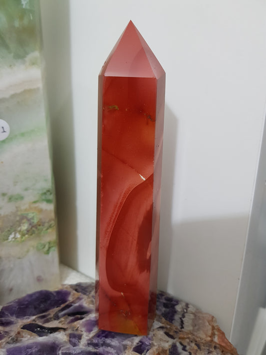 Mookaite crystal point tower polished Australian jasper standing point with natural earthy colours