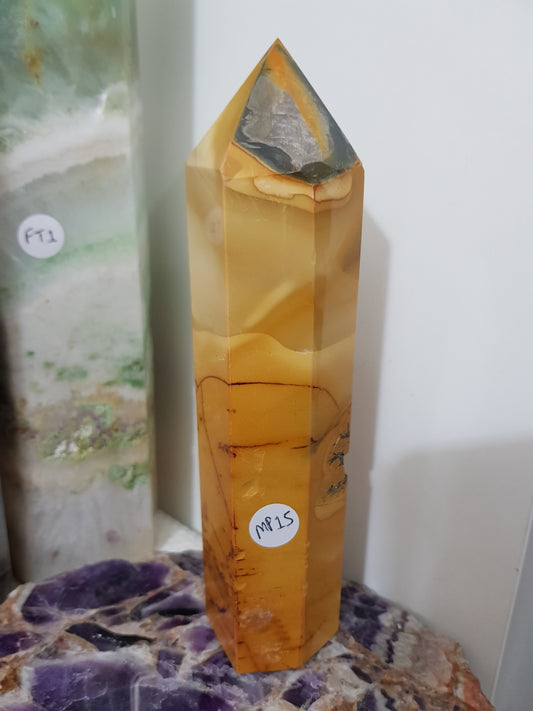Mookaite crystal point tower polished Australian jasper standing point with natural earthy colours