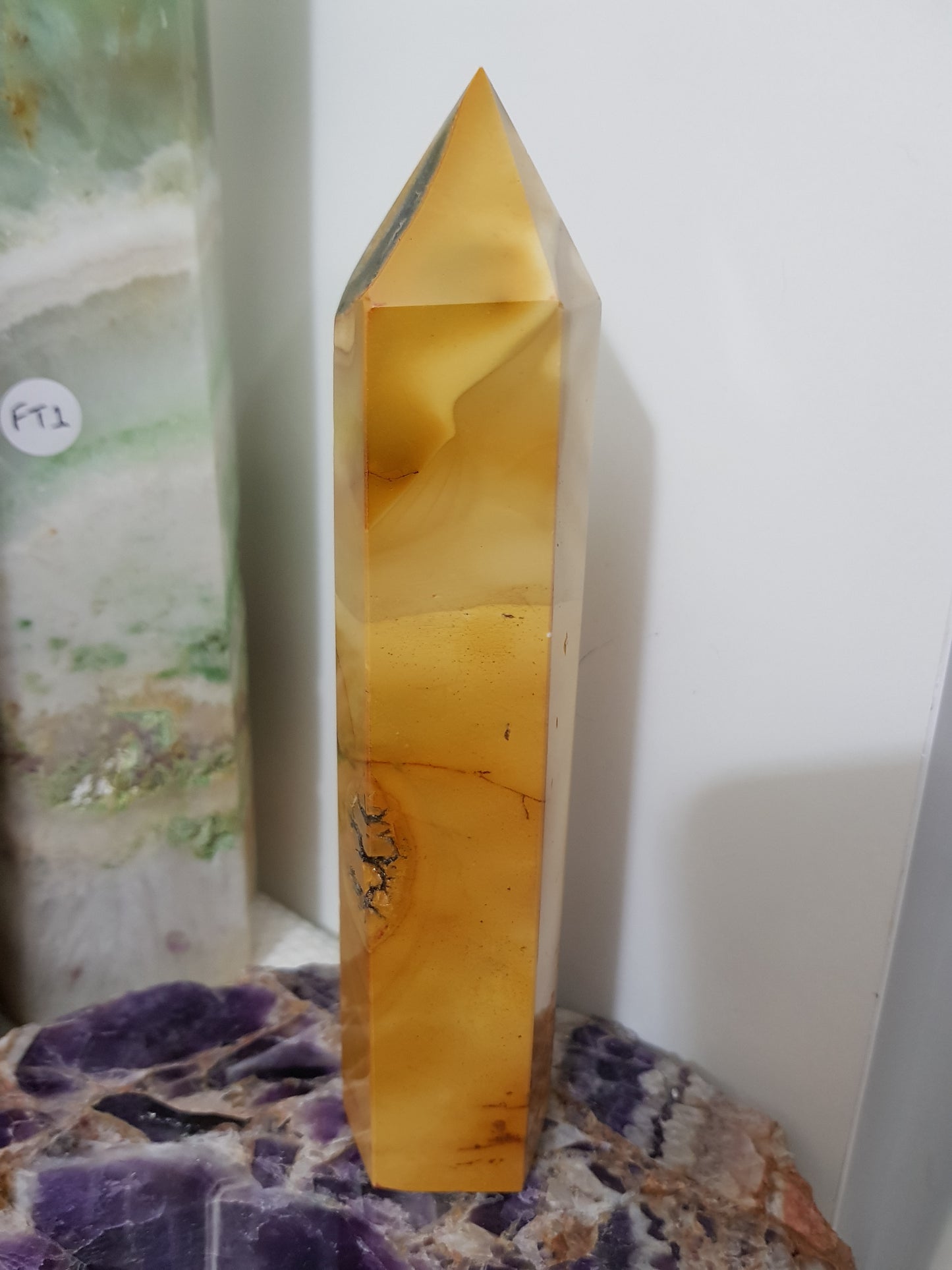 Mookaite crystal point tower polished Australian jasper standing point with natural earthy colours