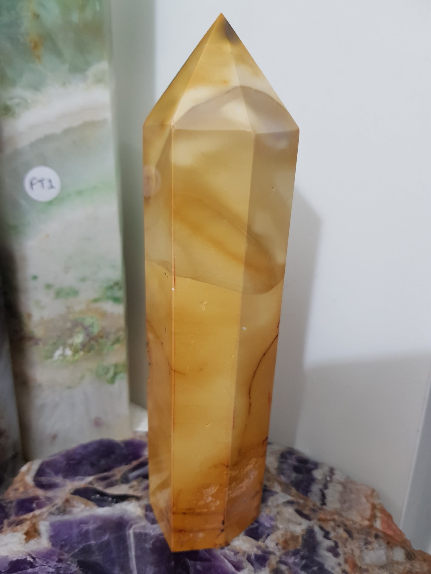 Mookaite crystal point tower polished Australian jasper standing point with natural earthy colours