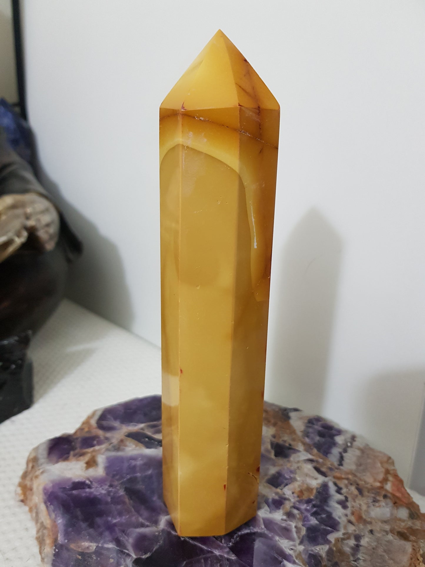Mookaite crystal point tower polished Australian jasper standing point with natural earthy colours