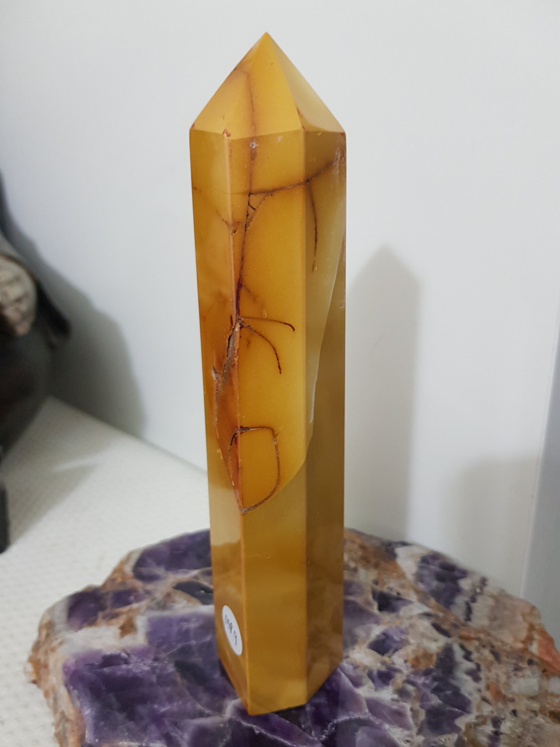 Mookaite crystal point tower polished Australian jasper standing point with natural earthy colours