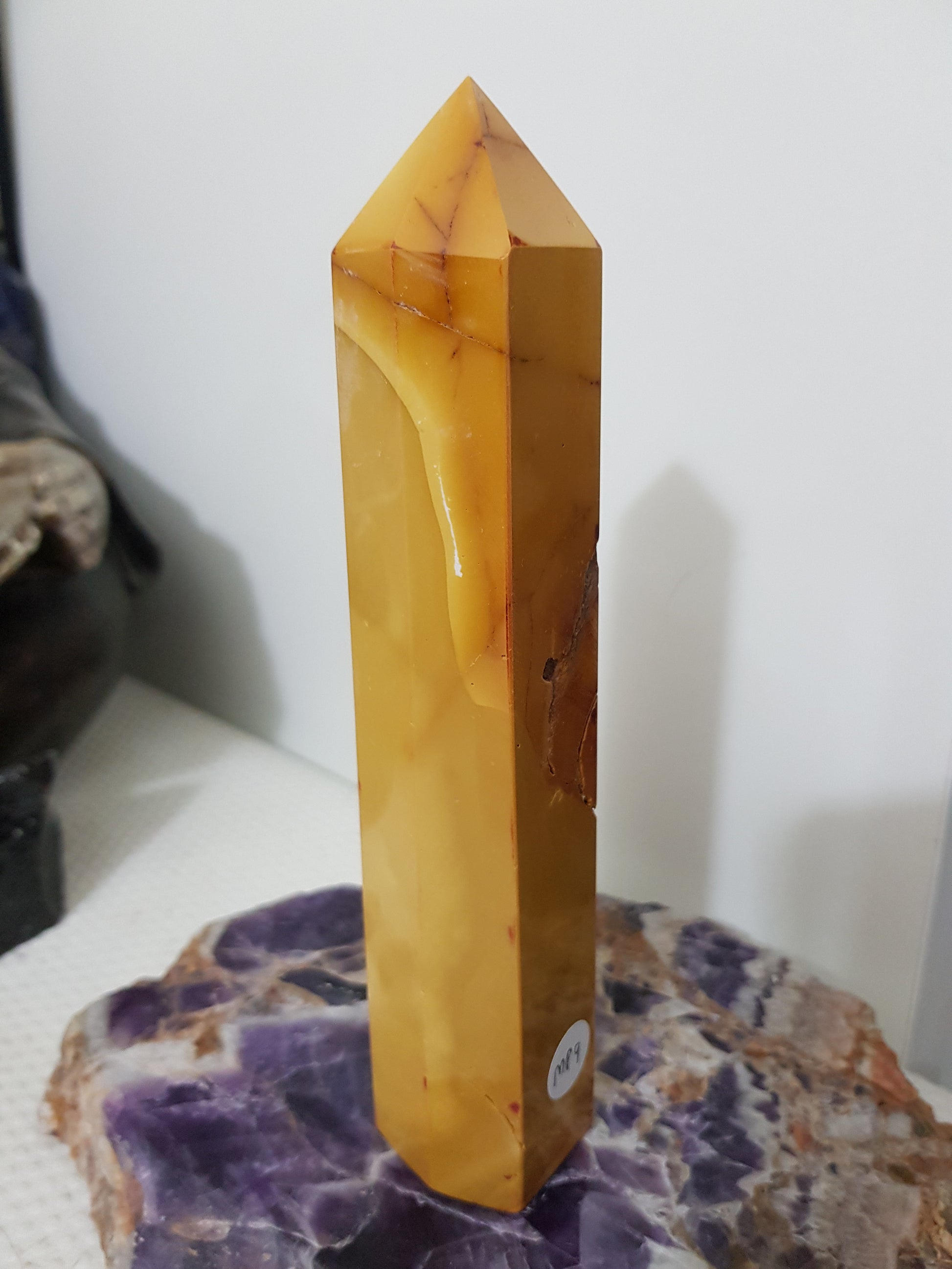 Mookaite crystal point tower polished Australian jasper standing point with natural earthy colours