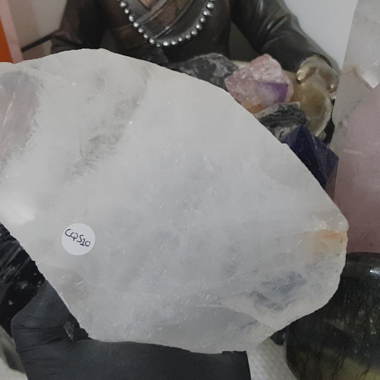 Polished Clear Quartz Crystal Slice Madagascar Display Piece 19.5cm