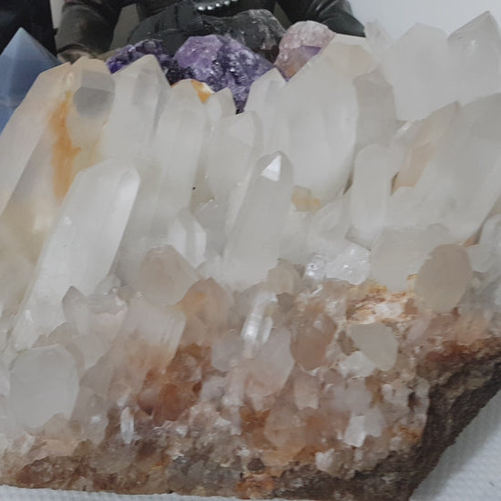 Natural Clear Quartz Crystal Cluster Madagascar 37cm