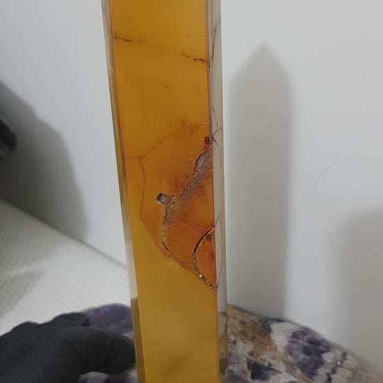 Mookaite crystal point tower polished Australian jasper standing point with natural earthy colours