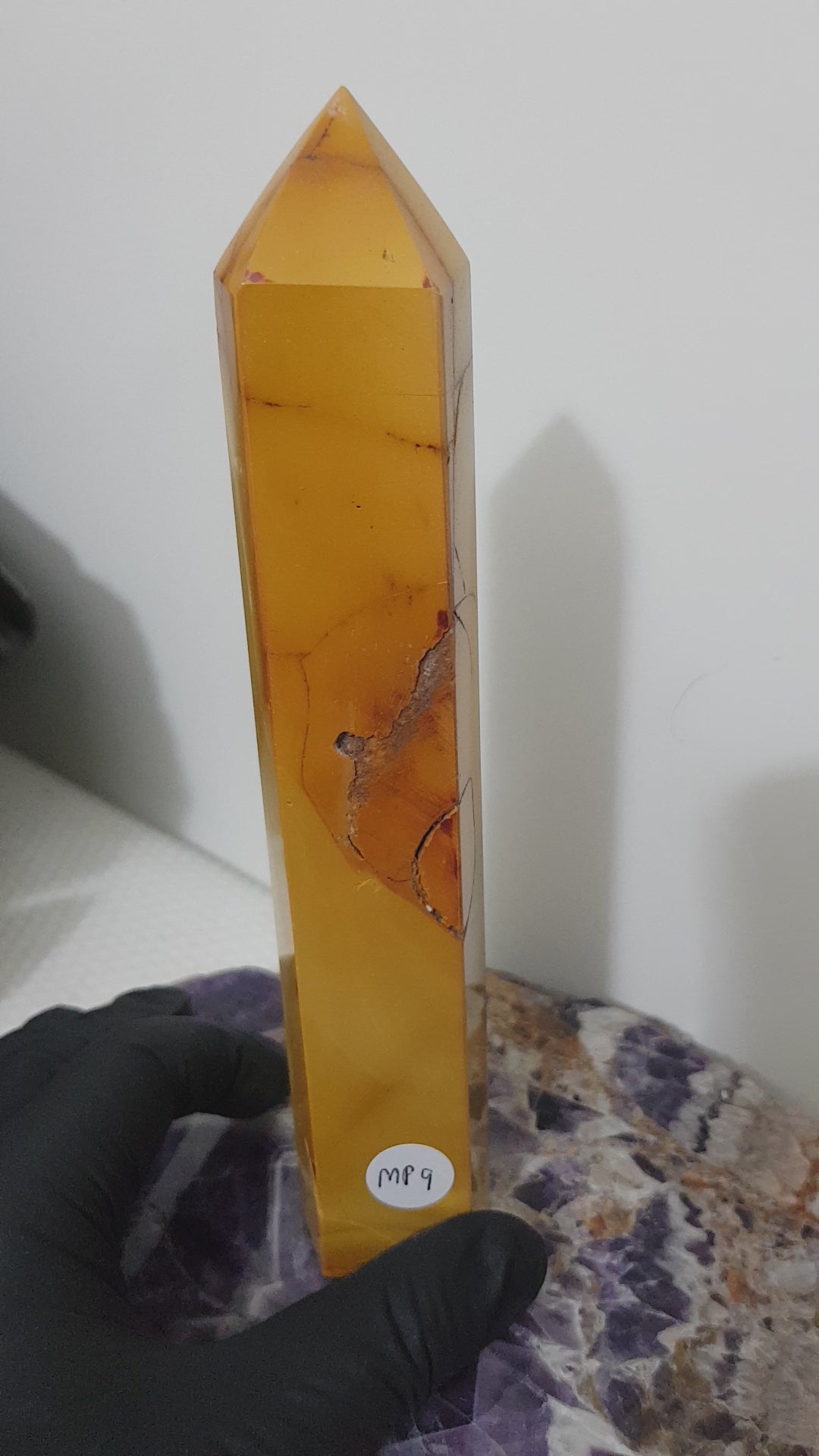 Mookaite crystal point tower polished Australian jasper standing point with natural earthy colours