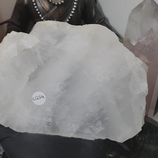 Polished Clear Quartz Crystal Slice Madagascar Display Piece 18.5cm