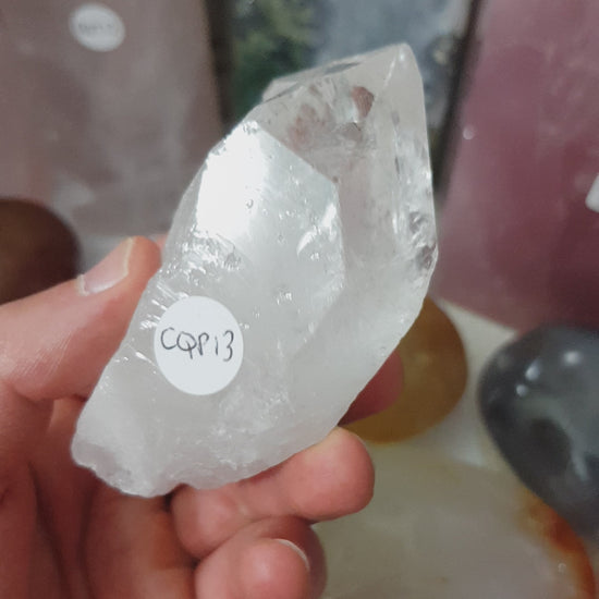 Natural Clear Quartz crystal point specimen from Brazil 8.5cm