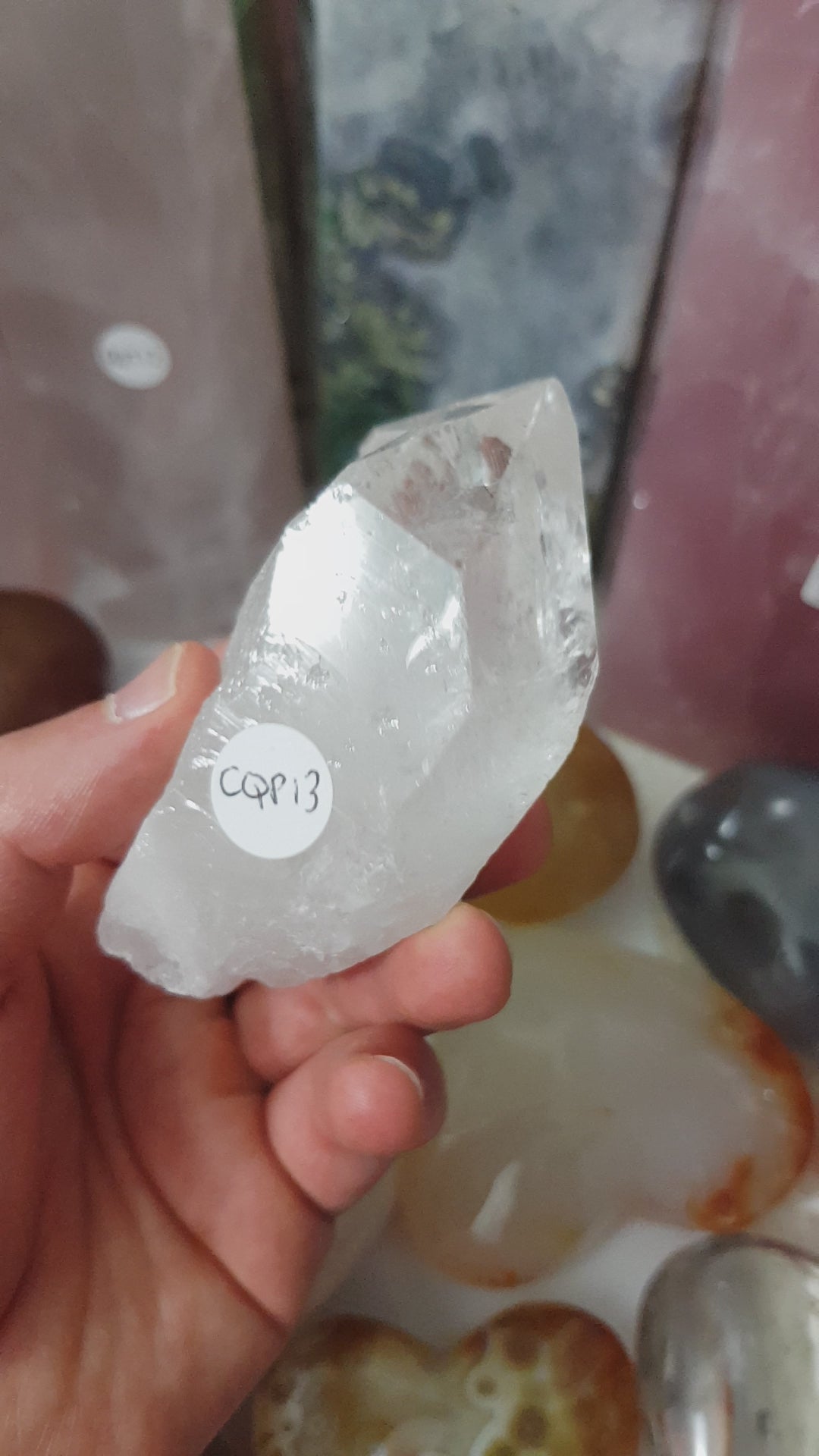 Natural Clear Quartz crystal point specimen from Brazil 8.5cm